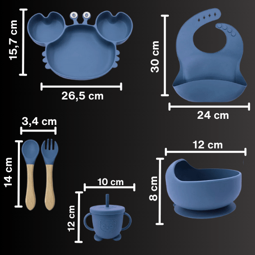 7pcs Silicon Baby Feeding Set BPA Free