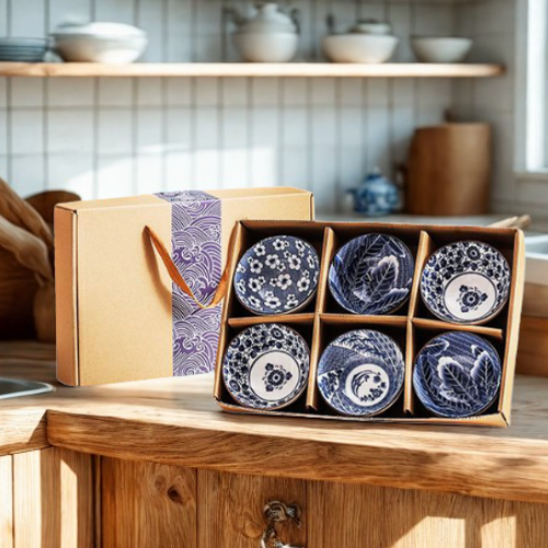 Bohemian Ceramic Bowl Set - 6 Pcs