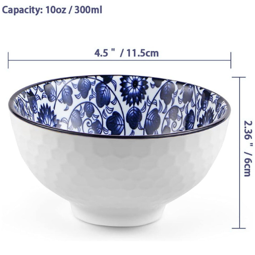 Bohemian Ceramic Bowl Set - 6 Pcs