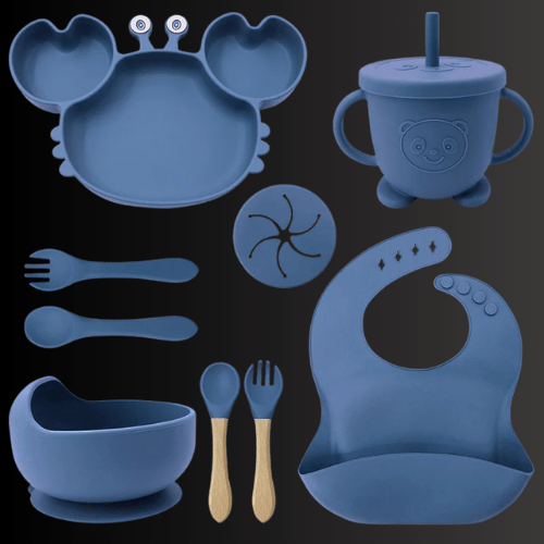9pcs Silicon Baby Feeding Set BPA Free