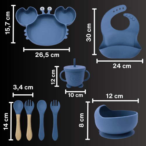 9pcs Silicon Baby Feeding Set BPA Free