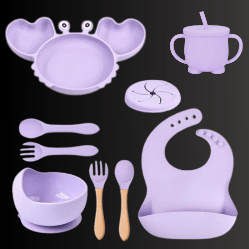 9pcs Silicon Baby Feeding Set BPA Free
