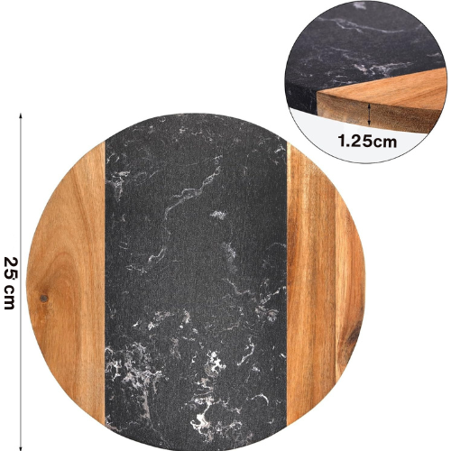 Marble & Acacia Wood Cheese Board 30 and 25 Cm
