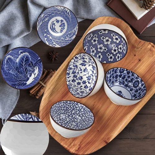 Bohemian Ceramic Bowl Set - 6 Pcs