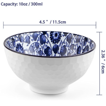 Bohemian Ceramic Bowl Set - 6 Pcs